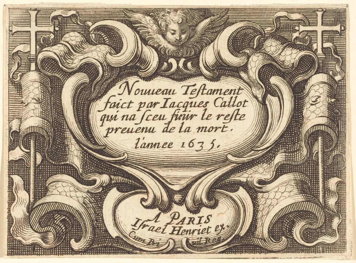Frontispiece for Callot's "The New Testament" by Abraham Bosse, print, 1635