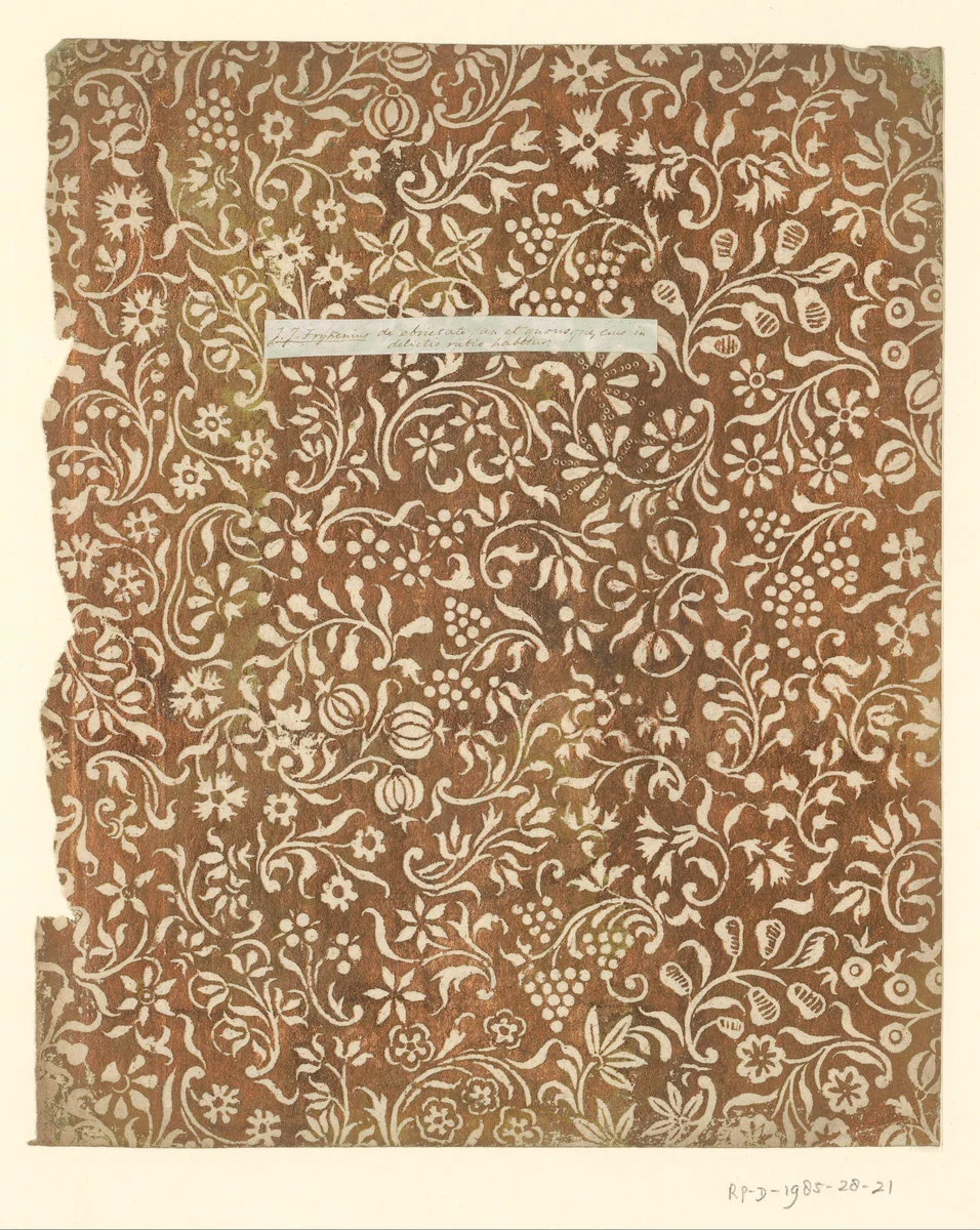 Blad met bloemen en vruchten by anonymous, other, 1700-1850
