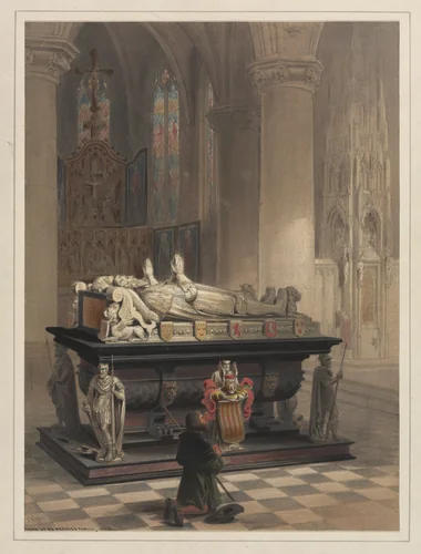 Tomb of De Merode's Family, Gheel by Louis Haghe, print