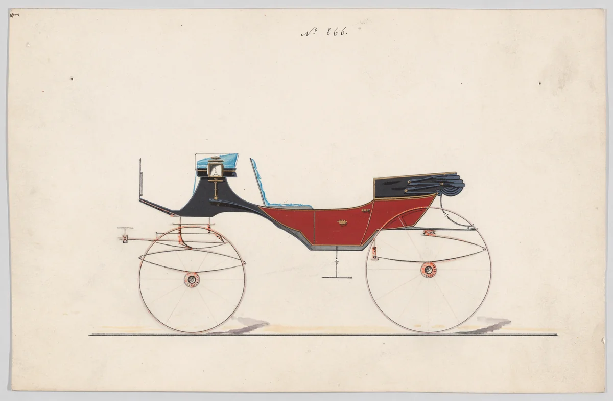 Design for Vis-à-vis, no. 866 by Brewster & Co., drawing, 1850-1870