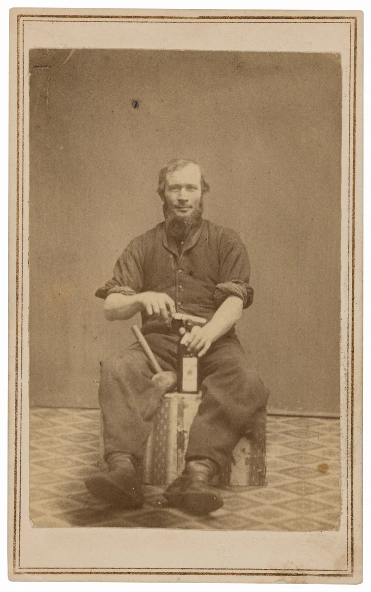 Portrait of a Bottle Corker by American 19th Century, photograph, 1860-1869