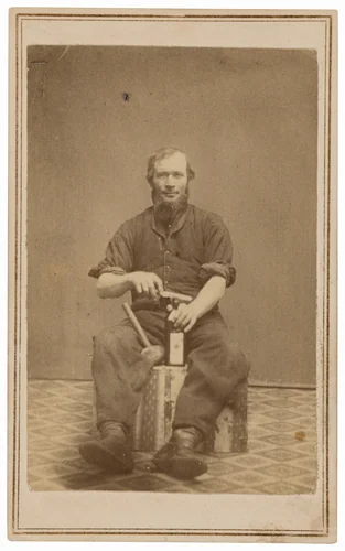 Portrait of a Bottle Corker by American 19th Century, photograph, 1860-1869