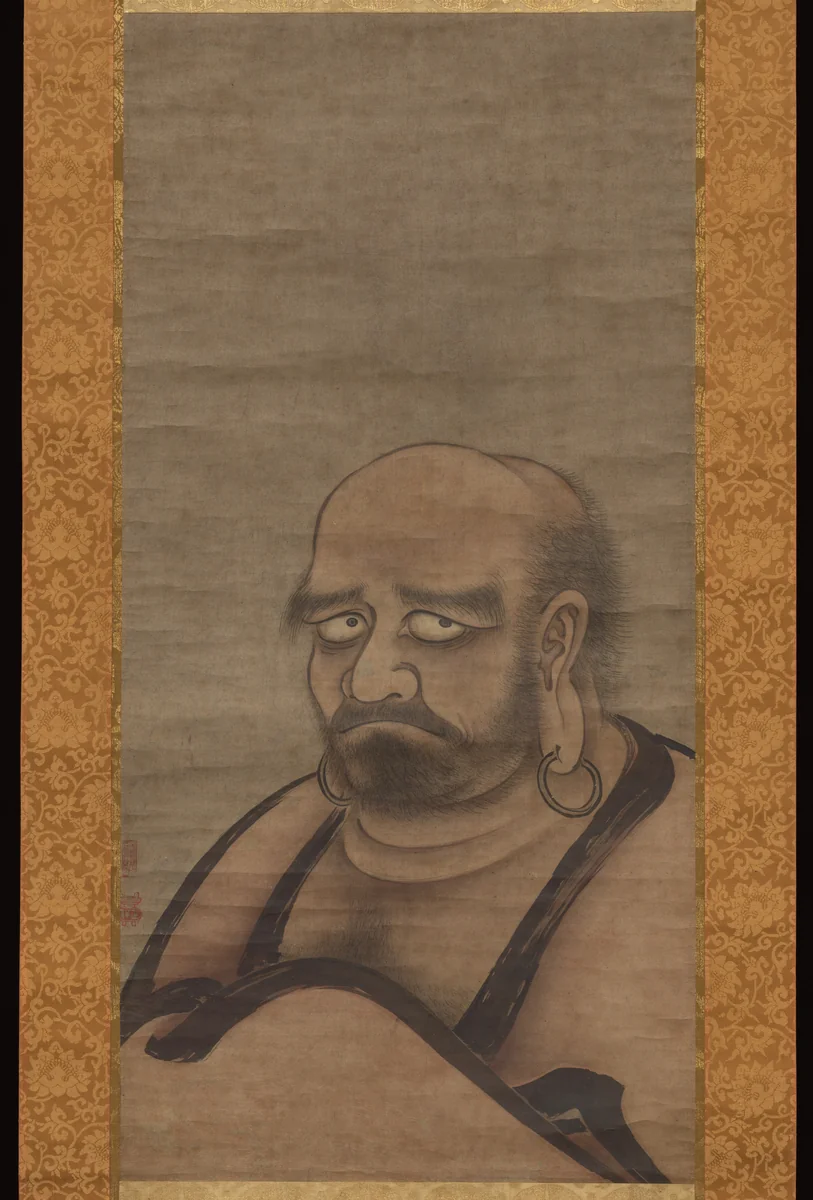 Bodhidharma in Red Robes by Kano Masanobu (狩野正信), painting, 1467-1499