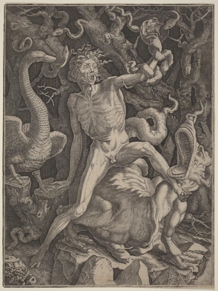 Fury by Gian Jacopo Caraglio; Rosso Fiorentino, print, 1505-1565