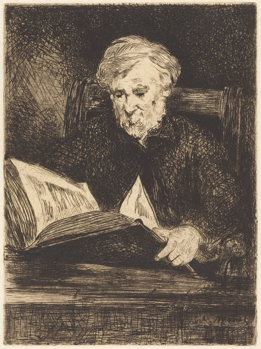 The Reader (Le liseur) by Edouard Manet, print, 1861