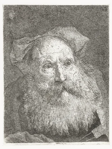 Oude man met baard by Giovanni Domenico Tiepolo, print, 1771-1774