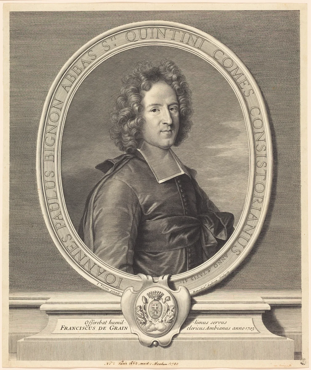 J.P. Bignon by Benoît Audran Joseph Vivien, print, 1661-1721