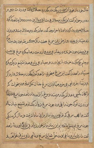 Page from Tales of a Parrot (Tuti-nama): text page by Unknown, painting, 1555-1565
