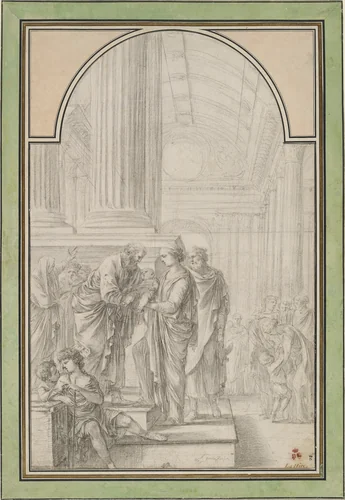The Presentation in the Temple by Laurent de La Hyre, drawing, 1643-1653