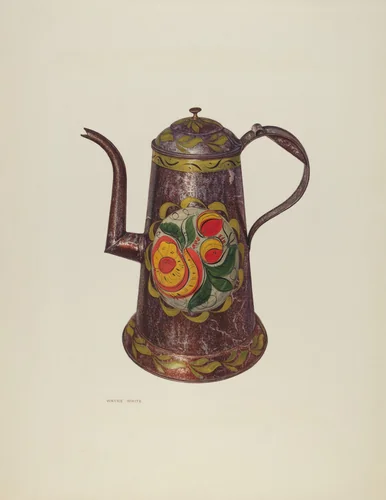 Coffeepot by Wayne White, index of american design, 1940