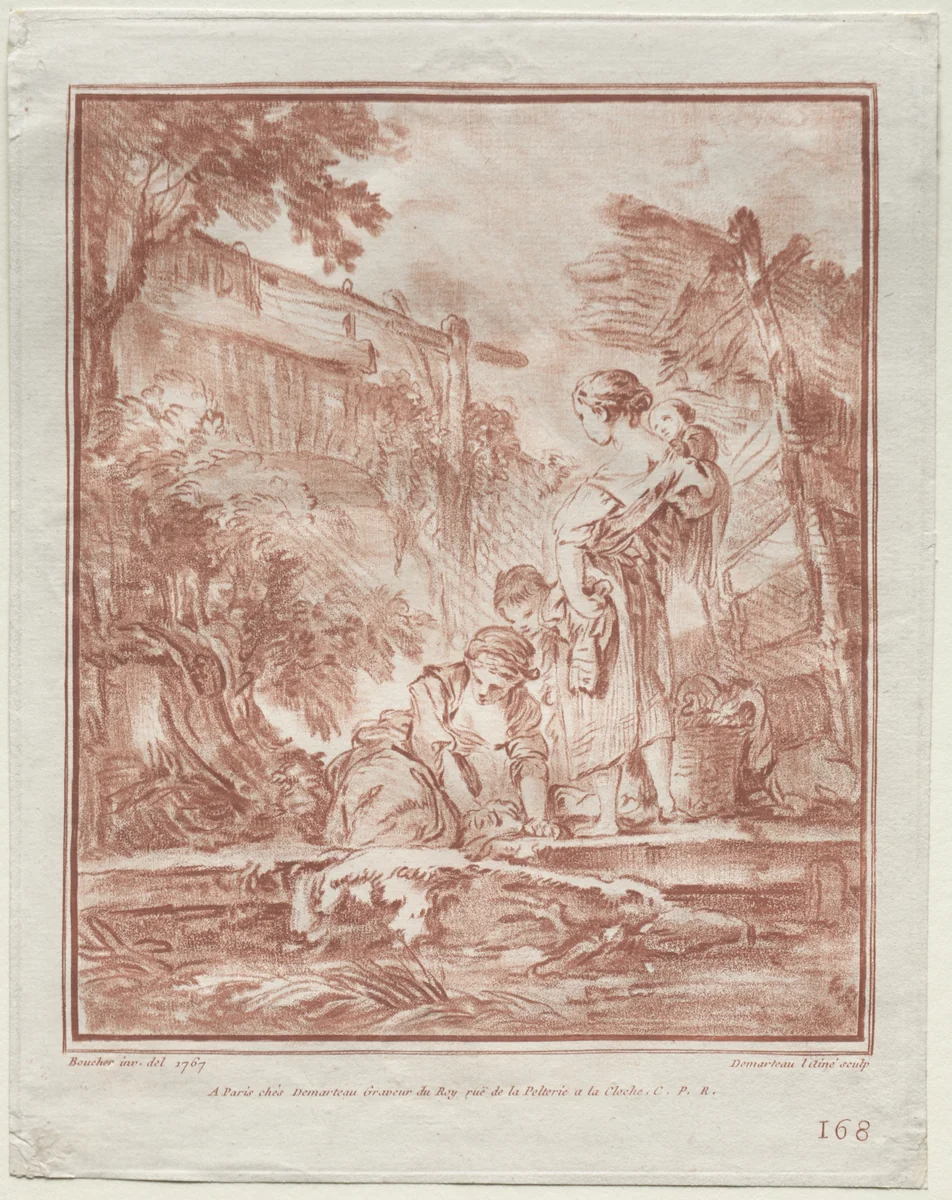 The Washerwoman by Gilles Demarteau, print, 1767