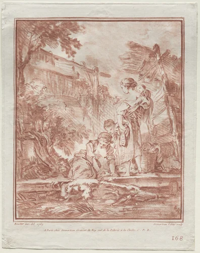 The Washerwoman by Gilles Demarteau, print, 1767