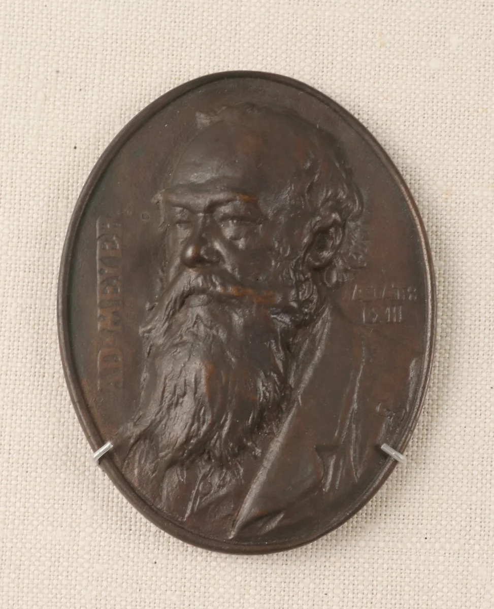 Portrait of Adolf Meyer-Gedanensis, Numismatist, in his 63rd Year by Anton Scharff, metalwork, 1884-1894