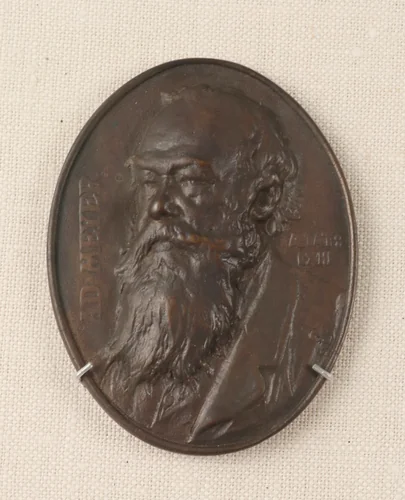 Portrait of Adolf Meyer-Gedanensis, Numismatist, in his 63rd Year by Anton Scharff, metalwork, 1884-1894