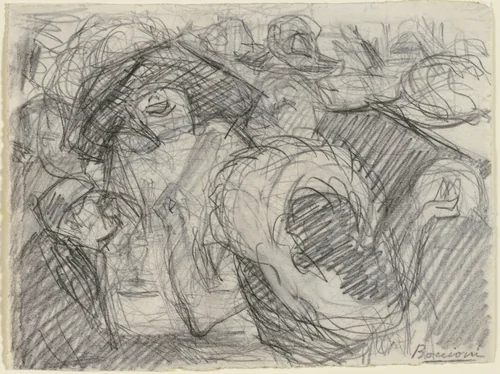 Study for The Laugh by Umberto Boccioni, drawing, 1910