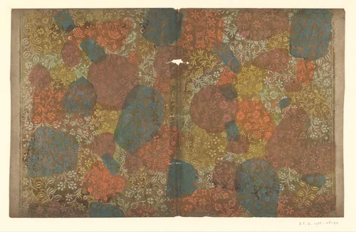 Blad met bloemen en vruchten by anonymous, other, 1700-1850