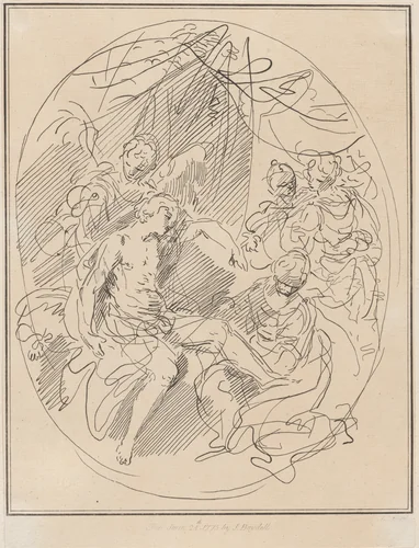 Mary Magdalene washing the feet of Christ by Giuseppe Canale, print, 1775