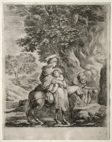 Flight into Egypt by Stefano della Bella, print, 1657-1667