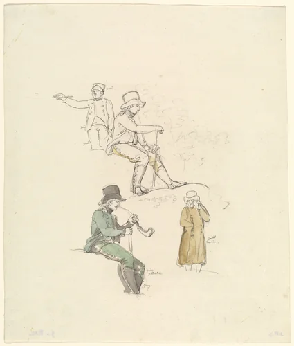 Figure Studies by Johann Georg von Dillis, drawing, 1801