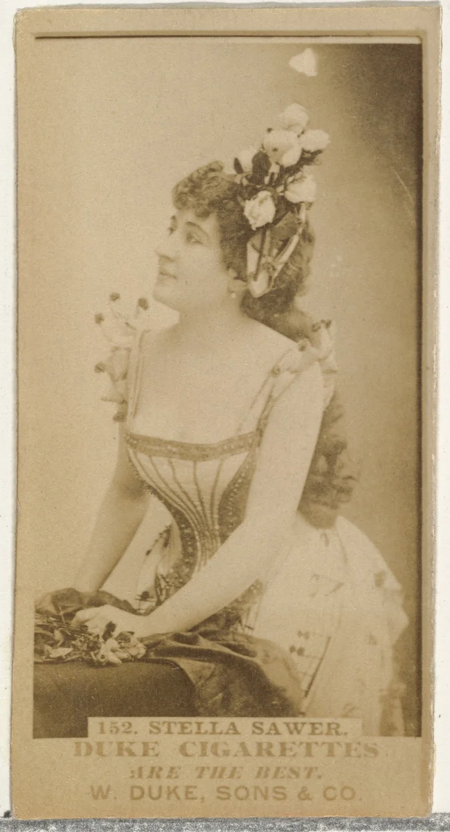 Card Number 152, Stella Sawer, from the Actors and Actresses series (N145-7) issued by Duke Sons & Co. to promote Duke Cigarettes by W. Duke, Sons & Co., photograph, 1880-1889