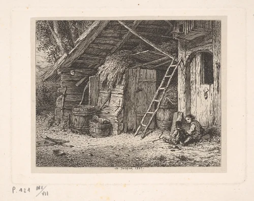 Coin de Ferme by Charles Jacque, print, 1813-1894