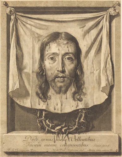 The Veil of Saint Veronica by Nicolas de Plattemontagne; Philippe de Champaigne, print, 1631-1706