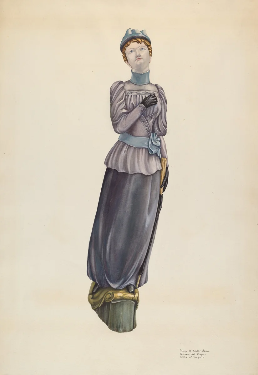"Victorian Lady" Figurehead by Molly H. Bodenstein, index of american design, 1938