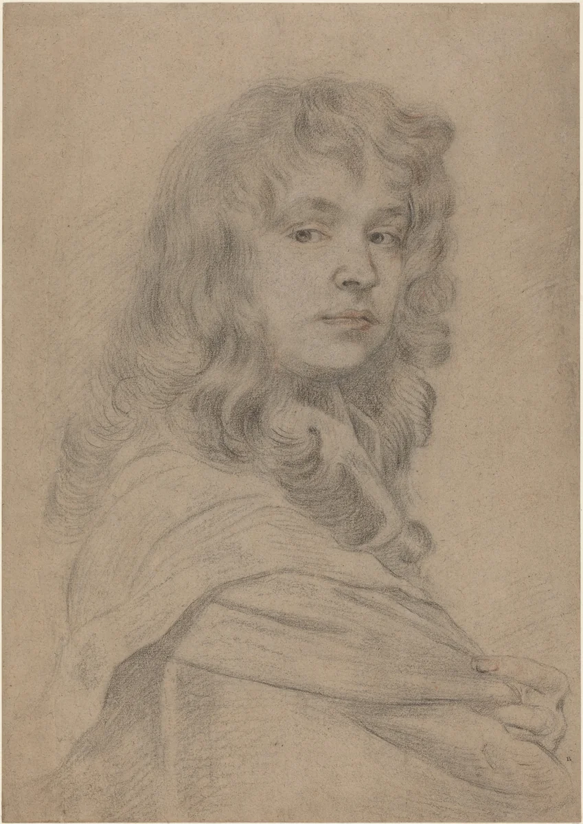 Self-Portrait by Peter Lely, drawing, 1641