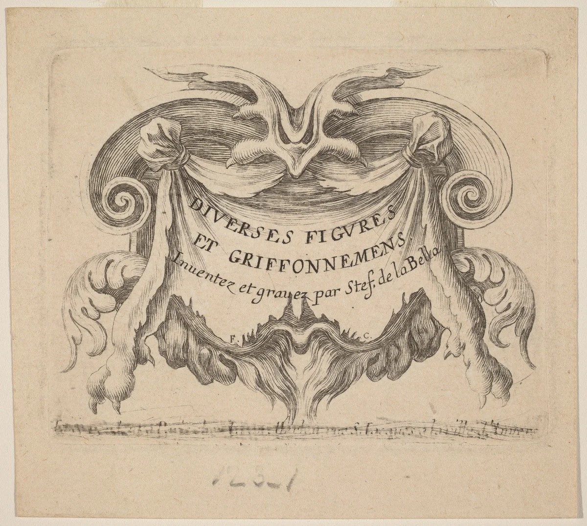 Title Page for "Diverses figures et griffonnements" by Stefano della Bella, print, 1646