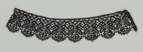 Strook kloskant met staand drielobbig blad en hangende waaierbloem by anonymous, other, 1875-1899