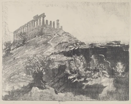 The Temple of Concord on the Wall, Girgenti by Joseph Pennell, print, 1913