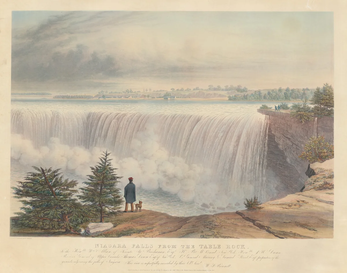 Niagara Falls from the Table Rock by William James Bennett, print, 1840