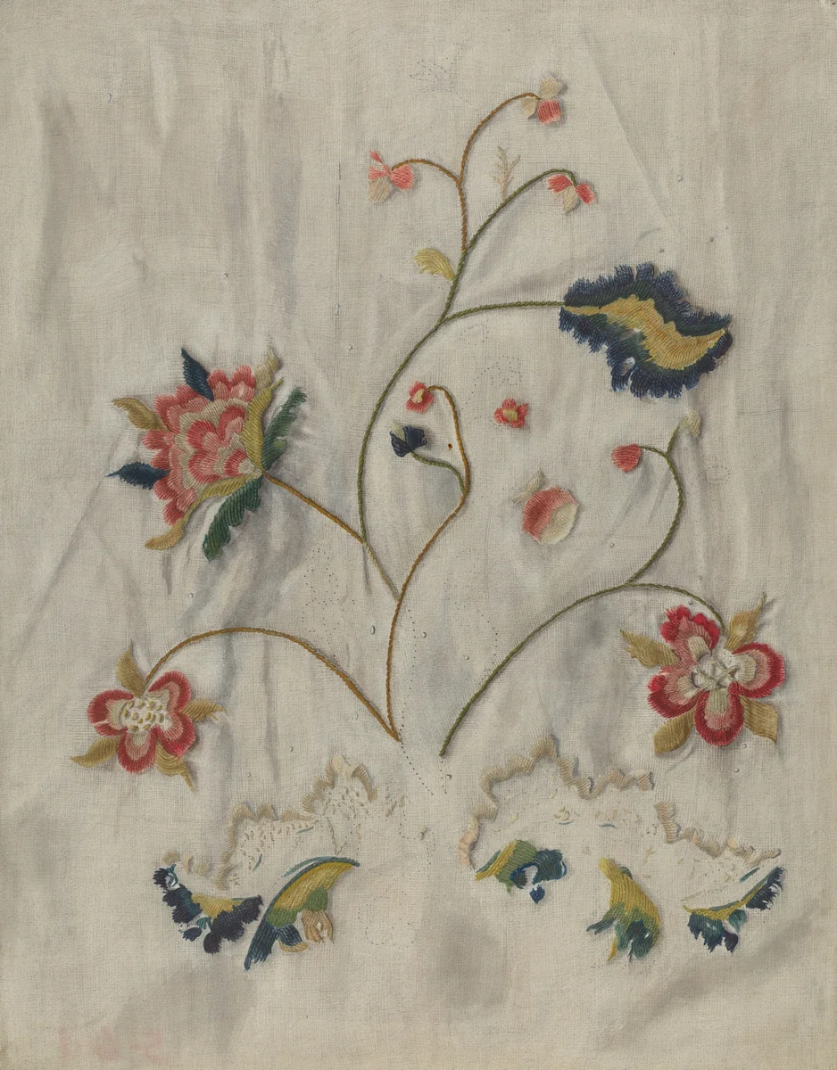 Bedspread (Detail) by Mildred E. Bent, index of american design, 1938