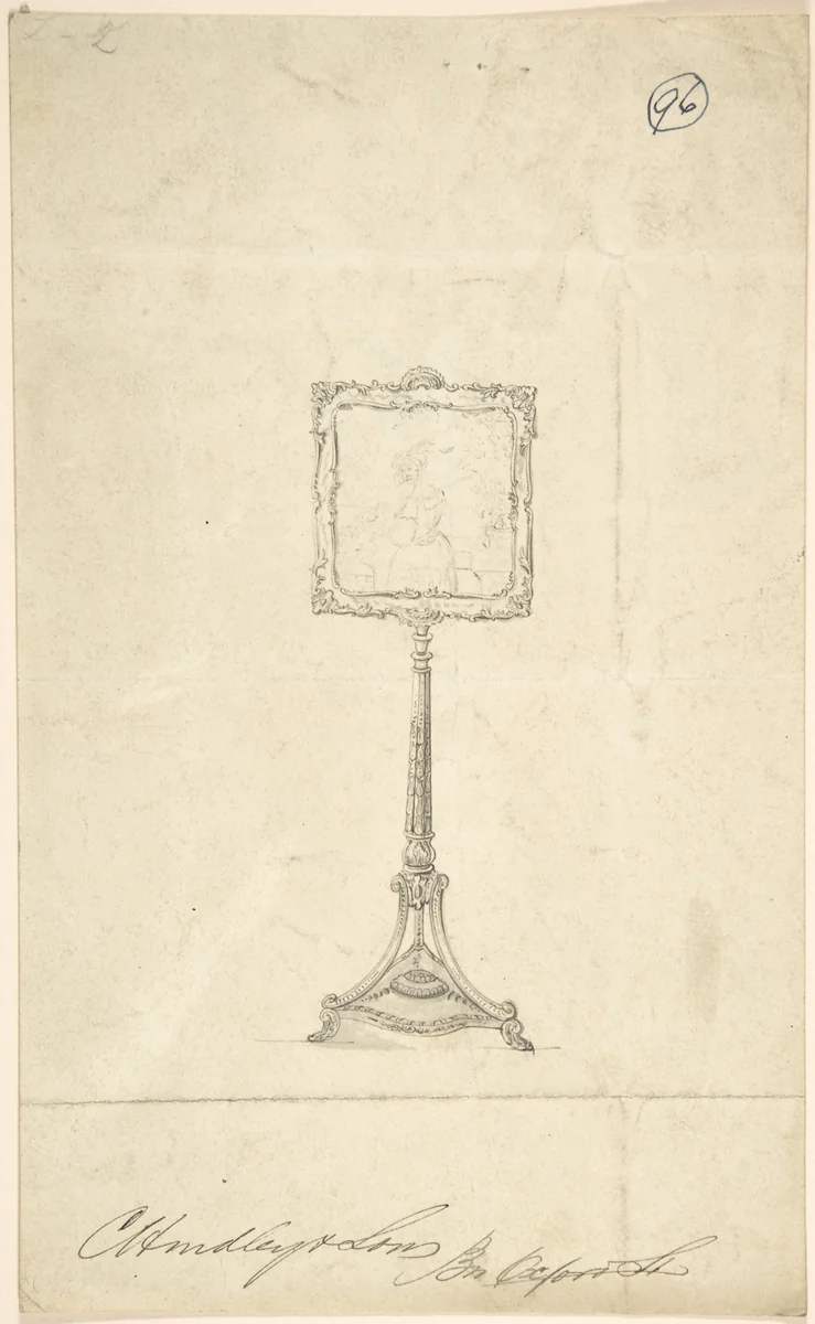 Design for a Standing Frame by Charles Hindley and Sons, drawing, 1841-1884