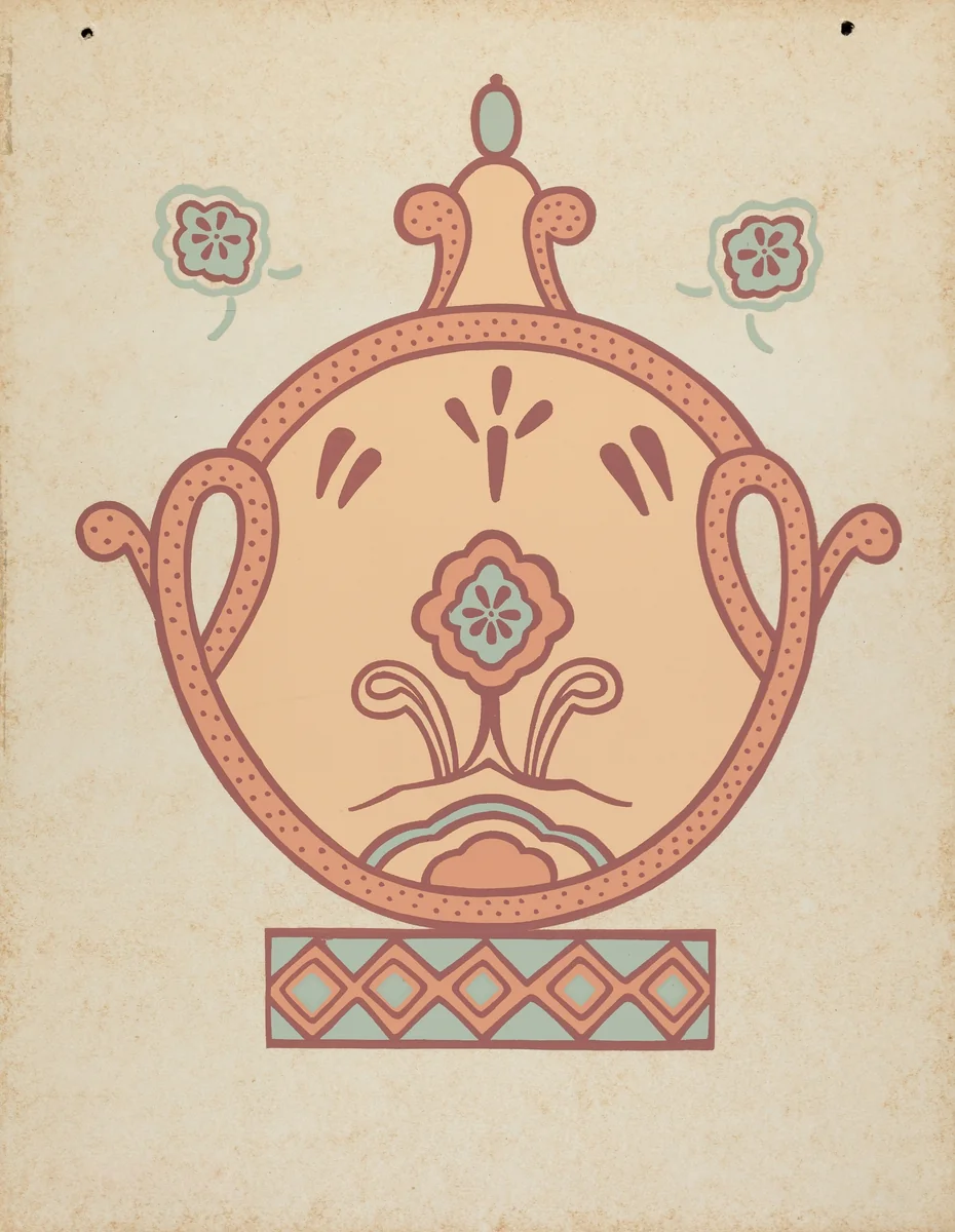 Mission La Purisima Concepcion Wall Painting from the portfolio "Decorative Art of Spanish California" by American 20th Century, index of american design, 1935-1942