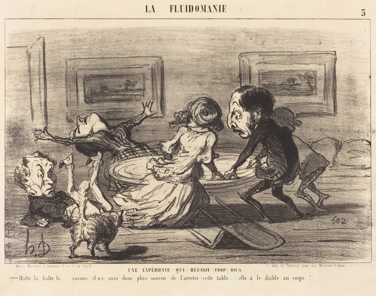 Expérience qui réussit trop bien by Honoré Daumier, print, 1853