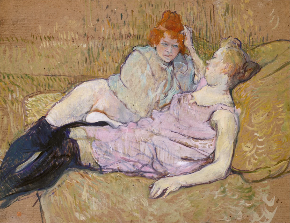 The Sofa by Henri de Toulouse-Lautrec, painting, 1894-1896
