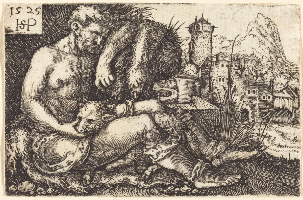 The Shepherd by Sebald Beham, print, 1525