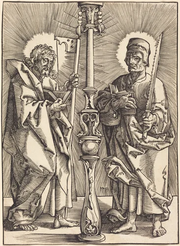 Saint James the Less and Saint Simon by Hans Vischer, print, 1518