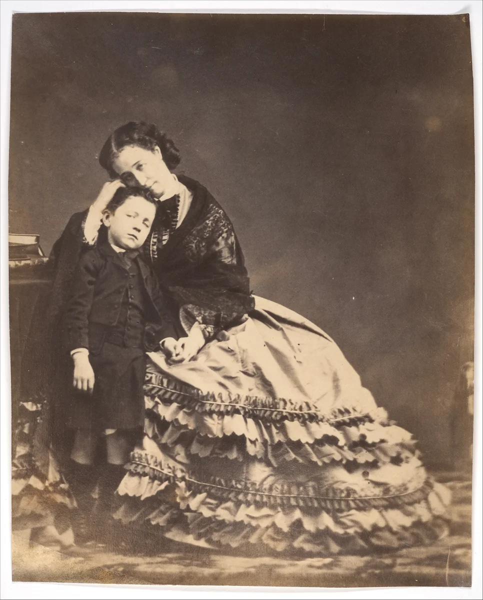 [Empress Eugénie and the Prince Imperial] by François-Benjamin-Maria Delessert, photograph, 1862