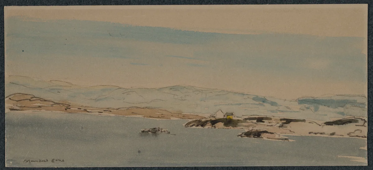 Entering Bergen by Muirhead Bone, drawing, 1891-1953