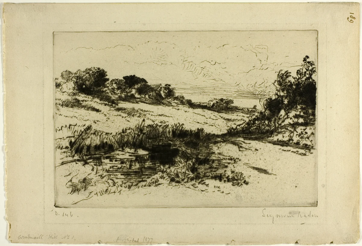 Windmill Hill, No. I by Francis Seymour-Haden, print, 1877