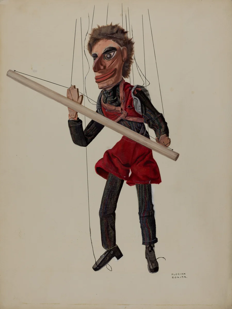 Tight-rope Walker Marionette by Florian Rokita, index of american design, 1937