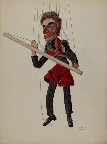 Tight-rope Walker Marionette by Florian Rokita, index of american design, 1937