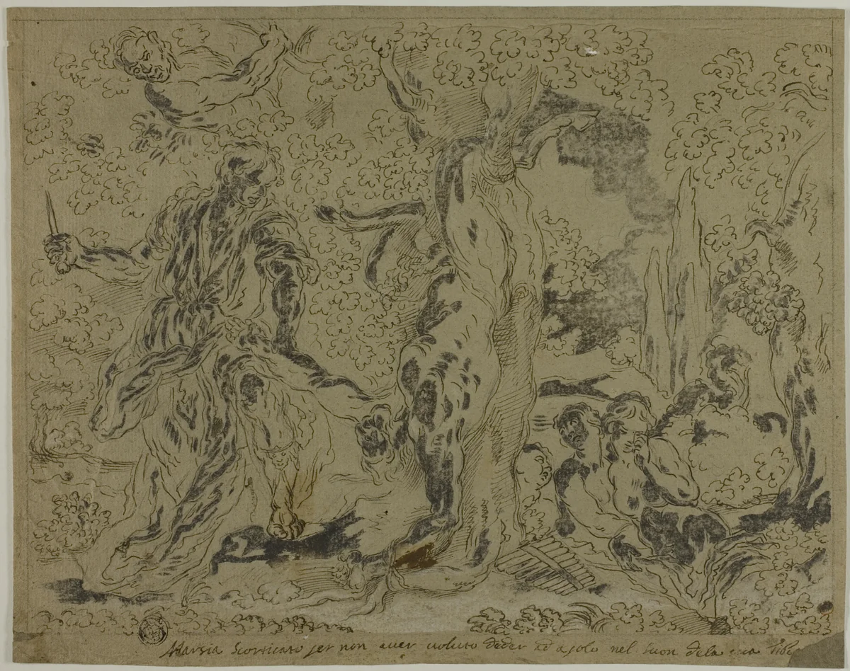 Appolo Skinning Marayas by Unknown Artist, drawing, 1700-1799