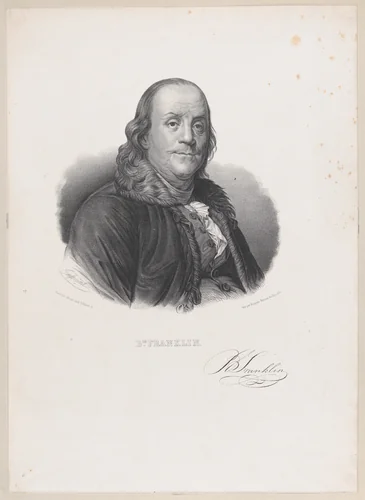 Benjamin Franklin by Auguste Toussaint Lecler, print, 1818-1848