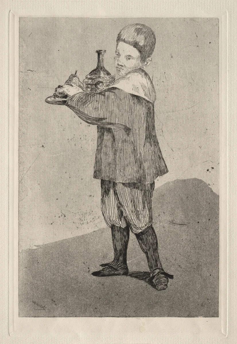 The Boy Carrying a Tray by Edouard Manet, print, 1860-1862