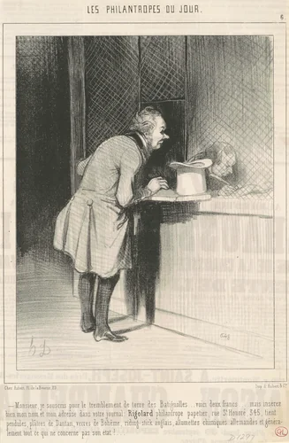 Monsieur, je souscris pour le temblement de terre ... by Honoré Daumier, print, 1844