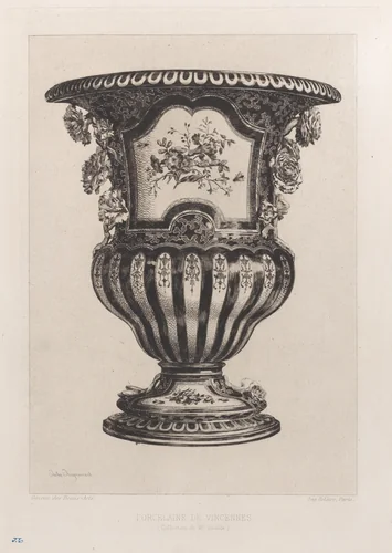 Porcelain from Vincennes by Jules Ferdinand Jacquemart, print, 1862