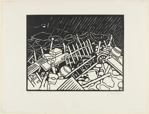 The Lookout (La Guetteur) from This Is War (C'est la Guerre) by Félix Vallotton, print, 1916